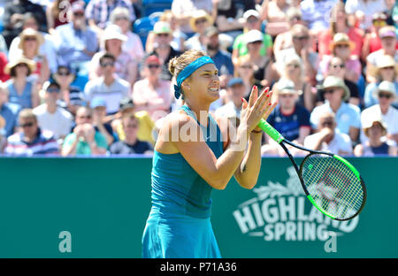 Sabalenka Aryna (BLR) jouant dans la finale de la Nature Valley International, 30 juin 2018 Eastbourne Banque D'Images