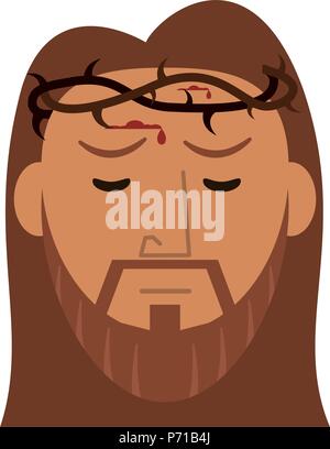 Jesuschrist face avec la couronne d'épines Illustration de Vecteur