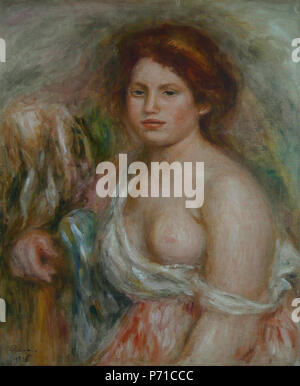 63 Pierre-Auguste Renoir - Portrait de modèle en buste Banque D'Images