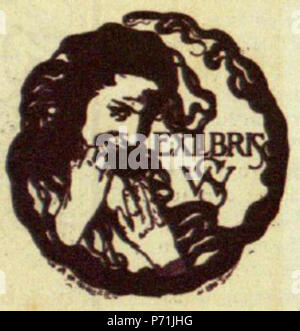 Français : Exlibris creació de Alexandre de Riquer (Calaf, 3 de maig de 1856 - Palma, 13 de novembre de 1920), 1903. 16 janvier 2013, 21:03:02 19 Exlibris ws Banque D'Images