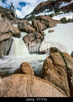 En amont, la rivière Stanislaus, Col de Sonora, Emigrant Wilderness, forêt nationale Stanislaus, la Sierra Nevada, en Californie Banque D'Images