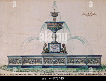 . Fuente Talavera date inconnue 26 Juan Ruiz de Luna - Fuente de Ceramica de Talavera Banque D'Images