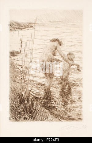 Anders Zorn 8 - une première (eau-forte) 1890 Banque D'Images