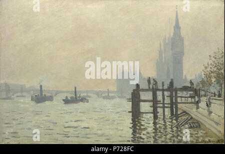 . La Thames Westminster ci-dessous . Español : El cuadro llamado la Tamise à Westminster fue pintado por Monet durante su estancia en Londres en 1872 . 1871 166 Monet la Tamise à Westminster Westminster 1871 Banque D'Images