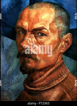 Anglais : Auto-portrait de Kuzma Petrov-Vodkin . 1918 PetrovVodkin Avtoportret 1918 47 Banque D'Images