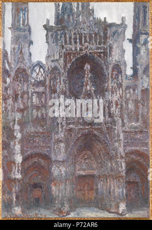 . Français : La cathédrale de Rouen. Le portail vu de face, Harmonie brune 1892 28 Claude Monet, le portail de la Cathédrale de Rouen, le portail vu de face Banque D'Images