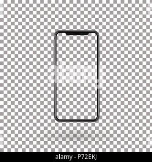 Réaliste téléphone mobile avec écran vide Illustration de Vecteur