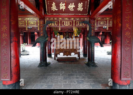 Le Temple de la littérature, un temple autrefois centre de l'apprentissage dans Hanoi, Vietnam, Indochine, Asie du Sud-Est, l'Asie Banque D'Images