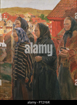 . Anglais : les femmes de pêcheurs revenant de l'Église Svenska : Fiskarkvinnor på väg från kyrkan 1899 122 femmes de pêcheurs revenant de l'Église (Carl Wilhelmson) - Nationalmuseum - 18574 Banque D'Images