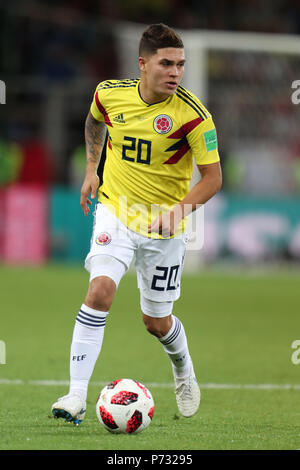 Moscou, Russie. 3e juillet 2018. Juan Qyintero COLOMBIE COLOMBIE V ANGLETERRE, Coupe du Monde FIFA 2018 Russie 03 juillet 2018 GBC9285 Colombie v Angleterre Coupe du Monde FIFA 2018 Russie Spartak Moscou stade strictement usage éditorial uniquement. Si le joueur/joueurs représentés dans cette image est/sont de jouer pour un club anglais ou l'équipe d'Angleterre. Puis cette image ne peut être utilisé qu'à des fins rédactionnelles. Pas d'utilisation commerciale. Les usages suivants sont également restreintes MÊME SI DANS UN CONTEXTE ÉDITORIAL : utilisez conjointement avec, ou partie de, toute l'audio, vidéo, données, listes de luminaire, club ou la Ligue de logos, Paris Sportifs, jeu Banque D'Images