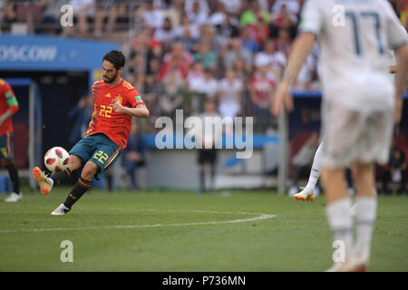 Isco (ESP), au cours de la Coupe du Monde de la Russie 2018 ronde de 16 match entre l'Espagne et la Russie au stade Luzhniki de Moscou, Russie le 1er juillet 2018. (Photo par FAR EAST PRESS/AFLO) Banque D'Images