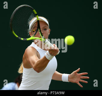 KATIE SWAN, le tournoi de Wimbledon 2018, le tournoi de Wimbledon 2018, le All England Tennis Club, 2018 Banque D'Images