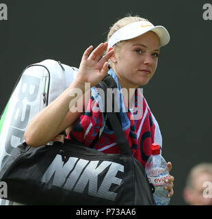 KATIE SWAN, le tournoi de Wimbledon 2018, le tournoi de Wimbledon 2018, le All England Tennis Club, 2018 Banque D'Images