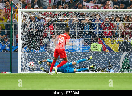 Angleterre- Columbia, Soccer, Moscou, juillet 03, 2018 Marcus RASHFORD, fra 19 buts sa pénalité ANGLETERRE - Colombie-britannique 1-1, 4-3 après tirs au but de la COUPE DU MONDE DE LA FIFA 2018 en Russie, la saison 2018/2019, 03 juillet, 2018 S p a r t a k Stadium de Moscou, Russie. © Peter Schatz / Alamy Live News Banque D'Images