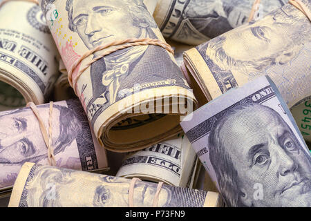 Gros tas de diverses espèces de l'argent. Banque D'Images