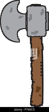Icône ax pixélisé isolés Illustration de Vecteur
