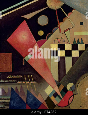 . Scharfruhiges Rosa . Anglais : Scharfruhiges Rosa, huile sur carton 63,648,2 sm, Cologne, Museum Ludwig . 192451 Vassily Kandinsky, 1924 Scharfruhiges - Rosa Banque D'Images