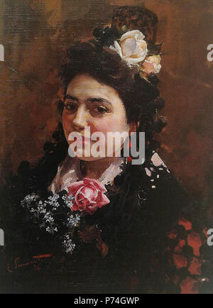 . Espagnol : Retrato de Asunción Castro, esposa del Pintor Portrait d'Asunción Castro, épouse du peintre 189439 Enrique Simonet - Asuncion 1894 Banque D'Images