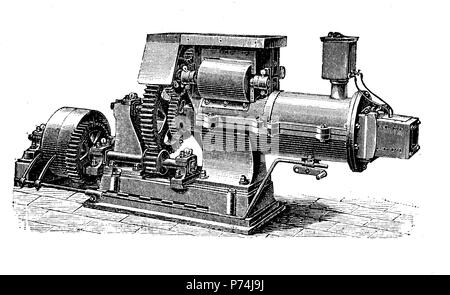 Fabrication de poteries, d'une presse pour les briques par C. Schlickeysen, amélioration numérique reproduction à partir d'un tirage original de l'année 1881 Banque D'Images