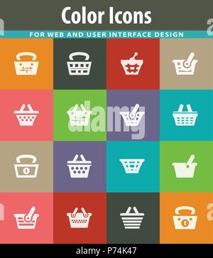 Panier icons set Illustration de Vecteur