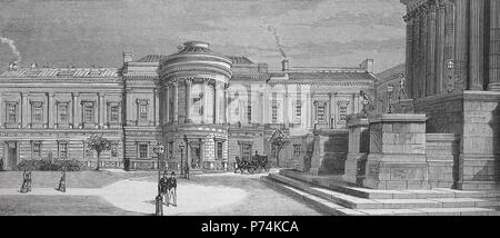 Ouverture des nouveaux bâtiments de l'Université College de Londres, en Angleterre, l'amélioration numérique reproduction à partir d'un tirage original de l'année 1881 Banque D'Images