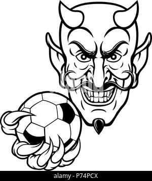 Football Soccer diable Mascot Illustration de Vecteur