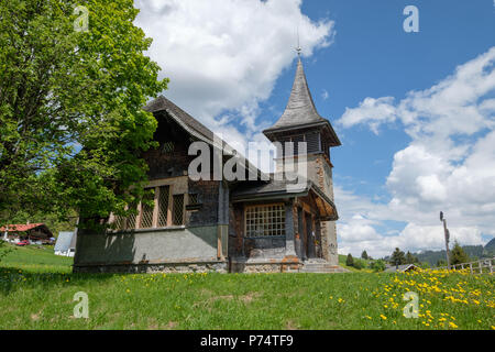 Dans la station de l'église des Mosses, Vaud, Suisse Banque D'Images