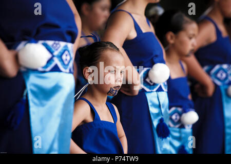 Les femmes artistes maoris à Waitangi Day célébrations à Waitangi, Nouvelle-Zélande Banque D'Images