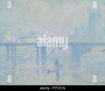 . Anglais : Charing Cross Bridge Español : El puente de Charing Cross Polski : La plupart Charing Cross 1899 25 Charing Cross Bridge, Monet Banque D'Images