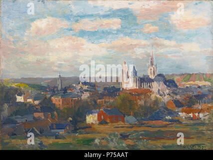 8 Albert Lebourg VUE D'EVREUX AVEC LA CATHÉDRALE NOTRE DAME 1897 Banque D'Images