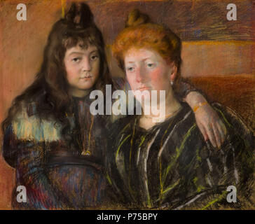 Anglais : 'Madame Meerson et sa fille", dessin au pastel, par artiste Philadelphie Mary Cassatt, Reynolda House Museum of American Art, Winston-Salem, Caroline du Nord . vers 1899 23 Madame Meerson et sa fille Mary Cassatt 1899 Banque D'Images