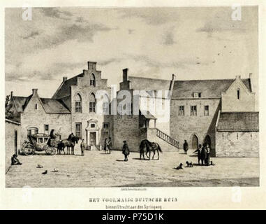 Nederlands : gezicht op de gebouwen van het Duitse Huis aan de Springweg te Utrecht vanaf het binnenplein, Uit het Oosten. 188034 Duitse Huis aan de Springweg te Utrecht vers 1880 Banque D'Images