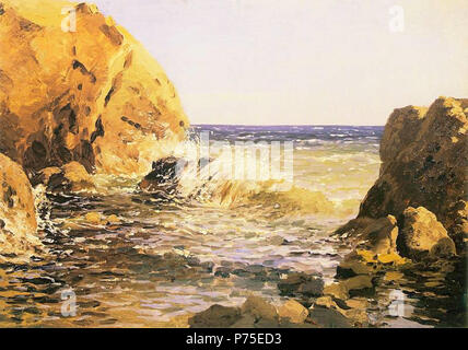 Anglais : Peinture de Ferdynand Ruszczyc. . (1870-1936) 122 Ferdynand Ruszczyc. Morze je skaly Banque D'Images