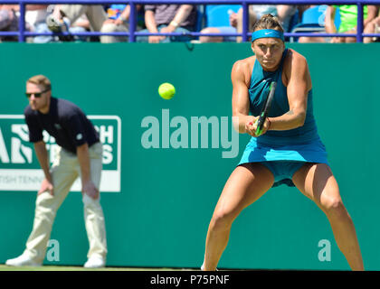 Sabalenka Aryna (BLR) jouant dans la finale de la Nature Valley International, 30 juin 2018 Eastbourne Banque D'Images