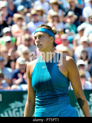 Sabalenka Aryna (BLR) jouant dans la finale de la Nature Valley International, 30 juin 2018 Eastbourne Banque D'Images