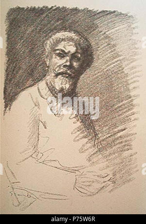 Poète, romancier et dramaturge Jean Richepin (1848-1926) par Théophile Alexandre Steinlen (1859-1923) . 1910 147 Jean Richepin par Steinlen Banque D'Images