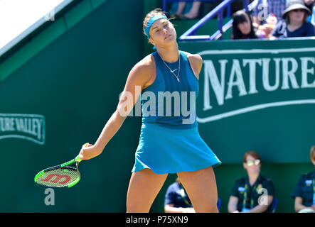 Sabalenka Aryna (BLR) jouant dans la finale de la Nature Valley International, 30 juin 2018 Eastbourne Banque D'Images