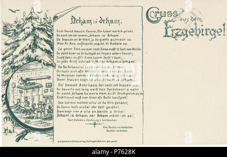 Deutsch : Die erste Liedpostkarte der Welt von Anton Günther mit dem Motiv Drham est' d'rham aus dem Jahr 1896 en version von ca. 1902 . 142 I - 1896 drham Drham est' Banque D'Images