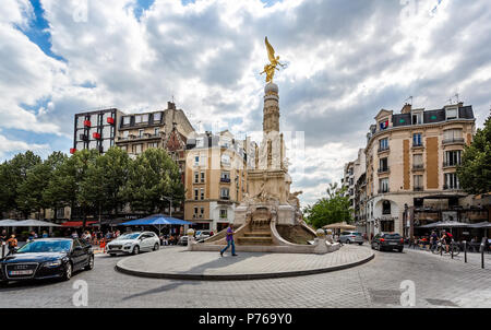 Sube fontaine en place d'Erlon, Reims, Bordeaux, France prise le 29 juin 2018 Banque D'Images