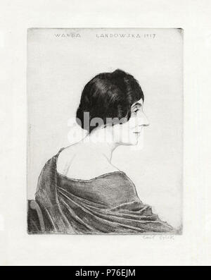 Deutsch : Wanda Landowska . 1917228 Wanda Landowska par Emil Orlik Banque D'Images