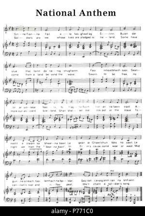 Anglais : Irish National Anthem sheet music . 31 Décembre 1967 1 Irish National Anthem Banque D'Images