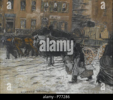 . L'hiver sur la 21e Rue, New York vers 18892 Brooklyn Museum - hiver sur la 21e Rue, New York - Everett Shinn - dans l'ensemble Banque D'Images