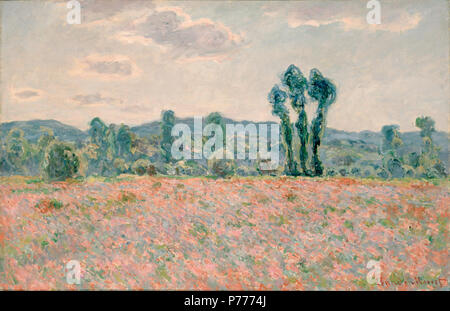 . Anglais : champ de coquelicots Polski : Pole nowy 1890 166 Monet, Claude - champ de coquelicots Banque D'Images