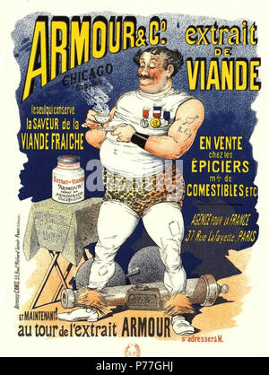 English : Fac similé de l'affiche lithographique pour armure & Co., extrait de viande dsigned par Albert Guillaume, imprimée par Camis, Paris. avant 1896 2 1900 Armor Banque D'Images