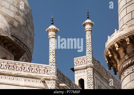 Détail du Taj Mahal, Agra, Inde Banque D'Images