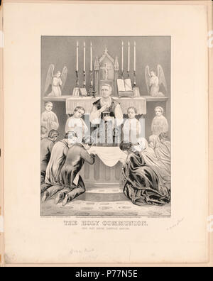 La sainte communion hoc est enim corpus meum ca 1873 Banque D'Images