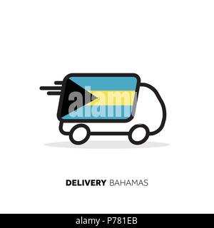 Bahamas camion de livraison. Concept logistique Pays Illustration de Vecteur