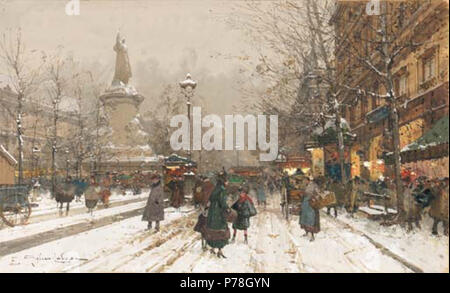 11 Eugène Galien-Laloue Paris Place de la République Banque D'Images