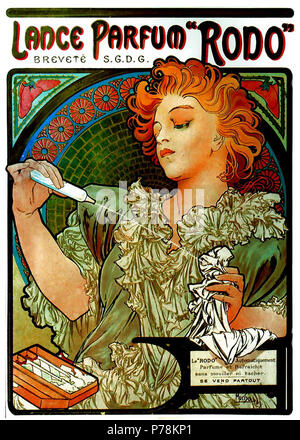Nederlands : Affiche : Lance Parfum Rodo . 189643 -Mucha Lance Parfum Rodo Banque D'Images