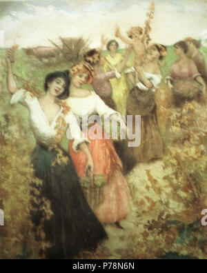 English : aquatinte, 75,4 x 57. Le colonel Ville de Paris . 19073 Allan Osterlind "Bacchus dans les vignes" Banque D'Images